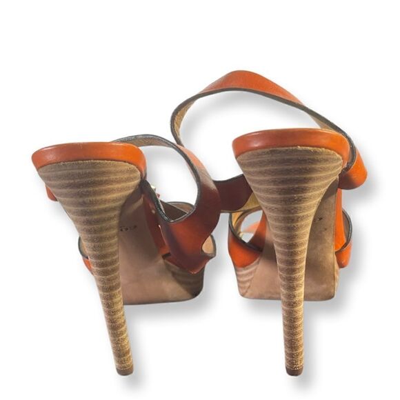 COACH - deep orange leather heels - Picture 3 of 6